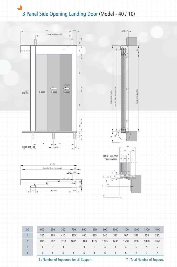 3-Panel Side Opening Landing Door