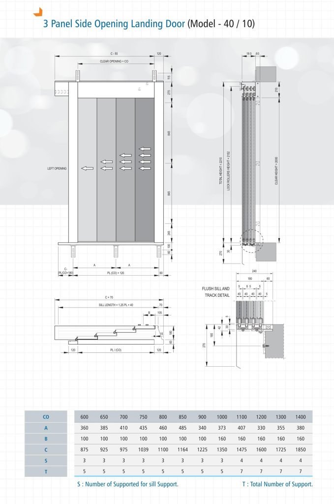 4-Panel Side Opening Landing Door
